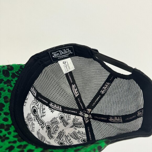 Best Selling Von Dutch Lime Cheetah Trucker Hat~Unisex - Picture 4 of 5